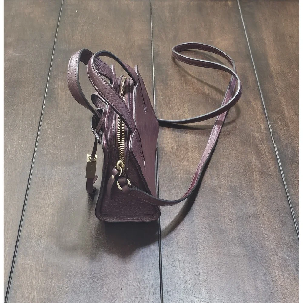 KATE SPADE Grey‎ Street Exotic Croco Leather Mini Dominique Satchel Mulled Wine